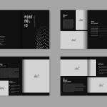 Architektur-Portfolio-Designvorlage, Architektur-Portfolio-Layout-Design, druckfertige Broschüre im A4-Format für Architekturdesign